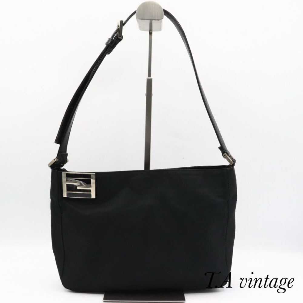 Fendi shoulder bag black iconic FF logo emblem black